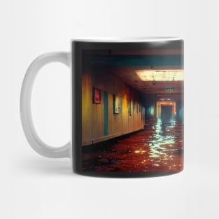 Scary Hotel Hallway Flooded With Water /  Art Styles Different Mug